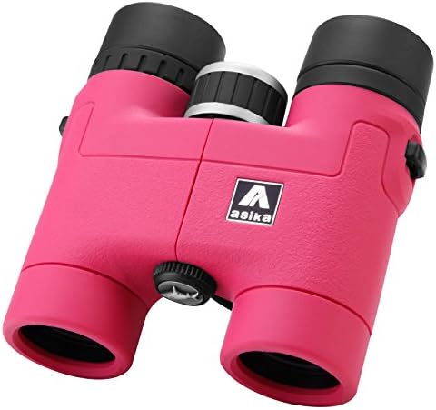 Asika 8x32 Compact Roof Binoculars Good for Children Concert Travel Color Pink