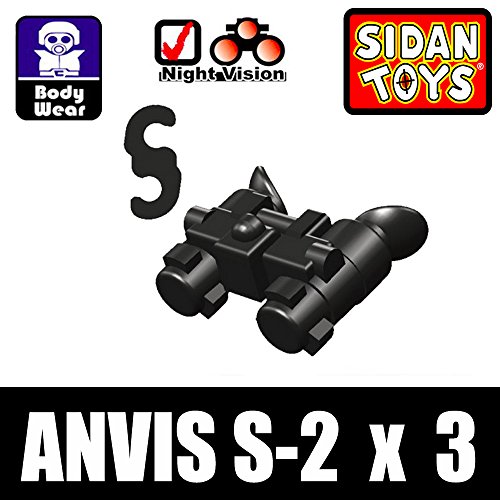 Anvis-9 Night Vision Goggles 3 Pack in Black - Custom Minifigure Pieces