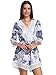 Choies Women's Multicolor V Neck Lace Embellished Paisley Pattern Rompers Playsuits