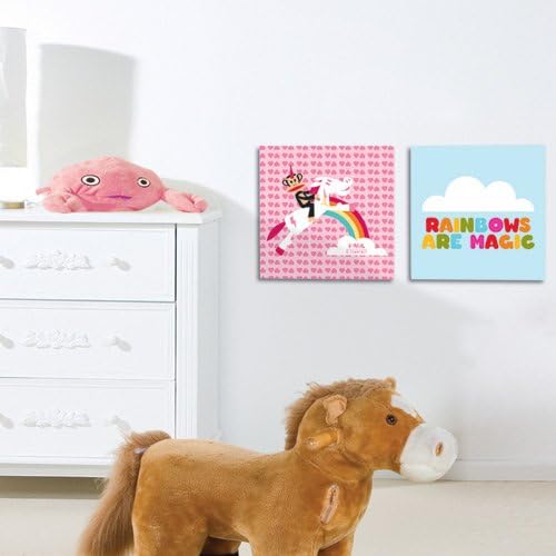 Paul Frank Magic Rainbows - 2 Wall Pictures Set - 40 cm x 40 cm / 16" x 16" each - CoolWallArt