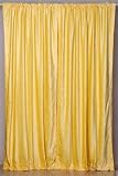 Yellow Velvet Curtains / Drapes / Panels with Rod Top - made to measure