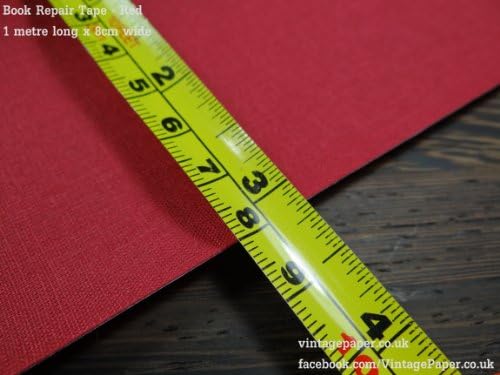 Filmoplast T - Bookbinding Cloth, Acid-free Book Spine Repair Tape (Red) 1 Meter x 8cm - Free Delivery