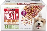 Purina Moist & Meaty Dog Food, Burger With Cheddar Cheese Flavor, 144-Ounce Box, Pack of 1