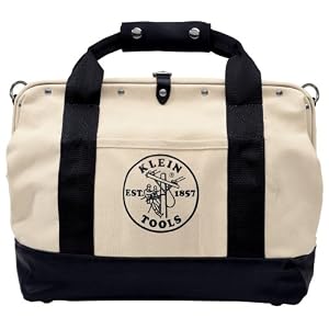 Klein 5003-18 18-Inch Pocket Canvas Tool Bag with Leather Bottom by 