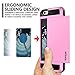 Vofolen Case Wallet Card Slot Holder Dual Layer Protective Shell Shock Absorbing Tough Bumper Cover Pink