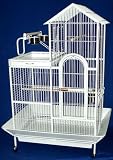Brand New Parrot Bird Wrought Iron Cage Villa Top w/ Parrot Toys 36 x 27 x 63 WHT - PT