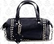 NEW LUX DE VILLE BLACK FAUX CROCODILE EMBOSSED SPIKE TOTE PUNK ROCK ROCKABILLY VINYL PURSE HANDBAG RETRO