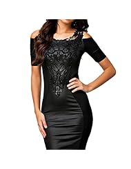 Sexy Above the Knee Short Polyester Natural   Waistline Mini-SILHOUETTESheath General Print Off the Shoulder Short Sleeves Lace Club Dress/Mini Dress 