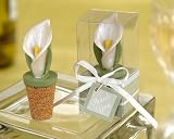 Elegant Calla Lily Bottle Stopper in Planter Gift Box Set of 4 (Set of 96) - Baby Shower Gifts & Wed