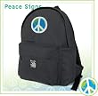 World Peace Sign Backpack Black Peace Signs for Travel or School Bags - BEST QUALITY Unique Gifts For Boys, Girls, Adults, College Students, Men or Ladies