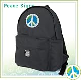 World Peace Sign Backpack Black Peace Signs for Travel or School Bags - BEST QUALITY Unique Gifts For Boys, Girls, Adults, College Students, Men or Ladies