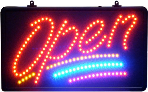 LED Open Sign - script with 3 lines