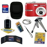 Samsung S760 Red Digital Camera with Free Bonus Kit Included