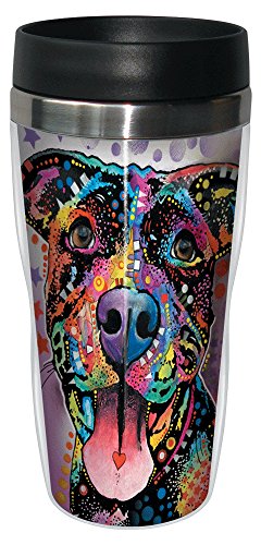 Tree-Free Greetings78198 Dean Russo Mutts for You Sip 'N Go Stainless Lined Travel Mug, 16", Multicolor