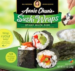 Annie Chun's Rice Express Sushi Wraps Sticky White Rice, 8.1-Ounce Package (Pack of 6)