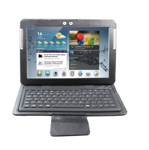 eWonder(R) Wireless Bluetooth Keyboard Case for 10" Samsung Galaxy Tab/Tab 2 10.1 (Black, 1 Year Manufacturer Warranty)