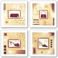 Red Stiletto-Evening Clutch-Vintage Purse-Evening Shoe Set by Lucy Barnard Art Print Poster'