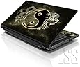 LSS 15 15.6 inch Laptop Notebook Skin Sticker Cover Art Decal Fits 13.3" 14" 15.6" 16" HP Dell Lenovo Apple Asus Acer Compaq (Free 2 Wrist Pad Included) Ying Yang Dragon Tiger