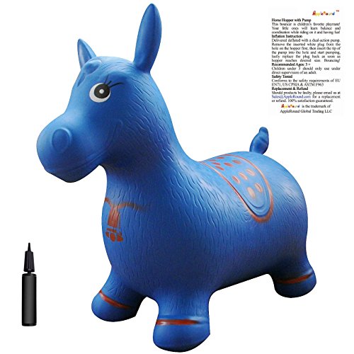 Blue-Horse-Hopper-Pump-Included-Inflatable-Space-Hopper-Jumping-Horse-Ride-on-Bouncy-Animal