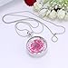 Gmai Womens Pink Flower Glass Pendant Neckalce,white Gold Plating ¡­