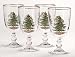 Spode Christmas Tree 16-Ounce Pedestal Goblets with Gold Rims, Set of 4