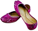 Starlite Bridal-Wedding-Evening-Dress-Beaded-Diamante-Fashion-Flat-Magenta-Khussa Shoes Pumps Size 3-8 -00815