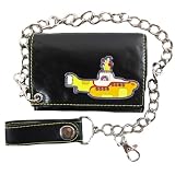The Beatles 'Yellow Submarine' black leather wallet with chain