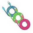 3 Pack 6ft Durable Hi-Speed Braided Flat Noodle Lightning USB SYNC Cable Charger Cord for iPhone 6, 6 Plus, 5, 5C, 5S, iPad 4, iPad Mini, Ipad Air, iPod Touch 5th Gen, iPod Nano 7th Gen, Support Latest IOS, 8-pin to USB - (blue, green, hot pink)