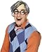MENS GREY COMB OVER OLD TEACHER WIG FANCY DRESS COSTUME