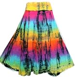 Agan Traders Convertible Tie Dye Rainbow Gypsy Renaissance Vintage Skirt or Dress