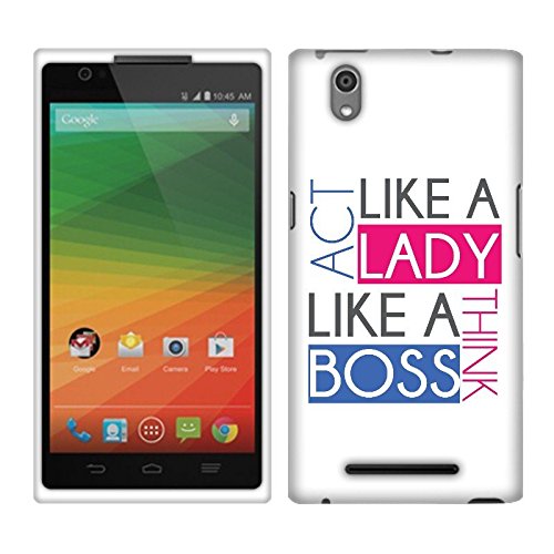 ZTE ZMAX Z970 Case, Fincibo (TM) Protector Cover Snap On Hard Plastic, Act Like Lady Think Like A Boss