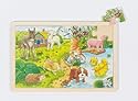 Goki 57890 - Einlegepuzzle Tierkinder II, 24 Teile