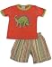 Mis Tee V-Us - Toddler Boys Short Sleeve Dinosaur Short Set, Red, Green