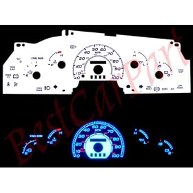 97-98 Ford F-150 w/o Tach WHITE GLOW GAUGES