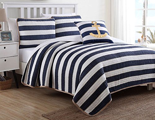 Best Nautical Quilts and Nautical Bedding Sets Beachfront Decor Coastal nautical fullqueen set king size bedding bedspread