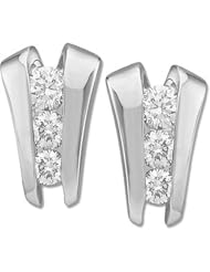 Pair of 14K White Gold Diamond Earrings - 1.20 Ct. -- LIFETIME WARRANTY