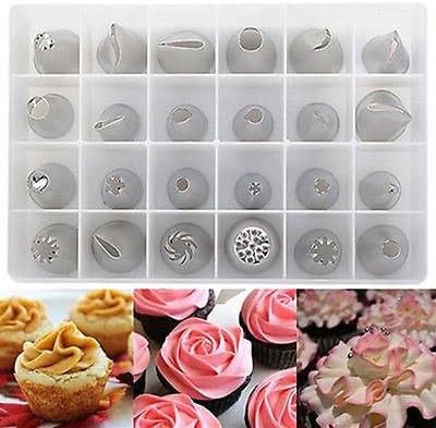 24 PCS Icing Piping Nozzles Pastry Tips Cake Sugarcraft Decorating Tool Set AWP