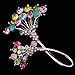 Yazilind Beautiful Silver Plated Double Flower Carve Full Colorful Shining Crystal Brooches and Pins
