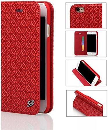 For Iphone 6s Leather Case,For Iphone 6 Wallet Case With Card Slots,Luxury Genuine Leather For Iphone 6s Flip Case By Fierre Shann ® (red)