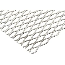Carbon Steel Expanded Metal Flat Sheet, 1/2" LWD Diamond Openings, 63% Open Area