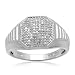 Men's Sterling Silver Emerald Shaped Diamond Ring with Watch Belt Texture On Shank (1/2 cttw, I-J Color, I2-I3 Clarity), Size 9 Men's Sterling Silver Emerald Shaped Diamond Ring with Watch Belt Texture On Shank (1/2 cttw, I-J Color, I2-I3 Clarity), Size 9