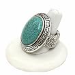 Trendy Imitation Turquoise Large Oval Stretch Ring One Size Fits All
