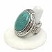 Trendy Imitation Turquoise Large Oval Stretch Ring One Size Fits All