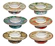 Hand Painted Porcelain Ashtrays, Set of 6 Assorted Designs