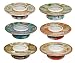 Hand Painted Porcelain Ashtrays, Set of 6 Assorted Designs