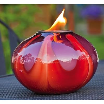Flaming Red Glass Fireside Firepot
