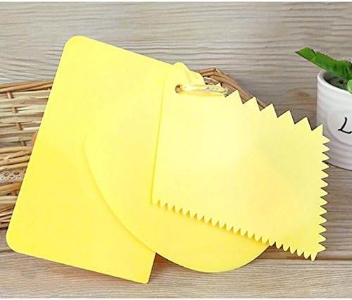 jennyyang059 Plastic Dough Icing Fondant Scraper Cake Decorating Plain Smooth Jagged Edge 3 Pieces Totally