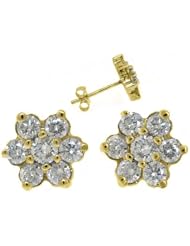 1.44 Carat Round Flower Diamond Stud Earrings