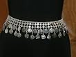 Designer Belly Dance Hip Jewelry Silver Metal Dangling Coin Belt