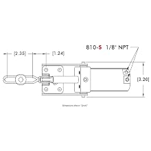 DE STA CO 810-S Pneumatic Hold Down Action Clamp Solid Bar 750lbs Hold Capacity